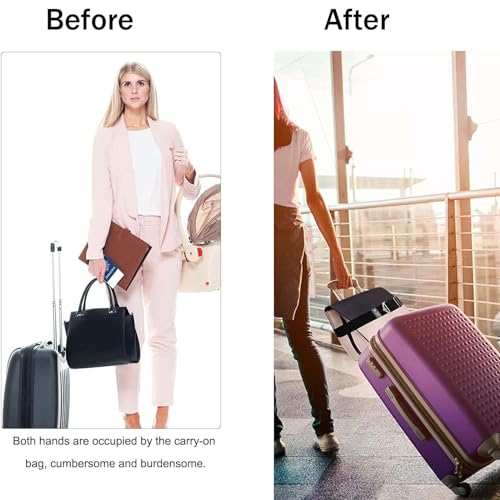 Image of Adjustable Luggage Strap for Suitcases Over Handle Add a Bag Elastic Travel Belt for Luggage Carry On Bag with Alloy Buckle Hands-Free Airport Travel Trips Accessories (Black)