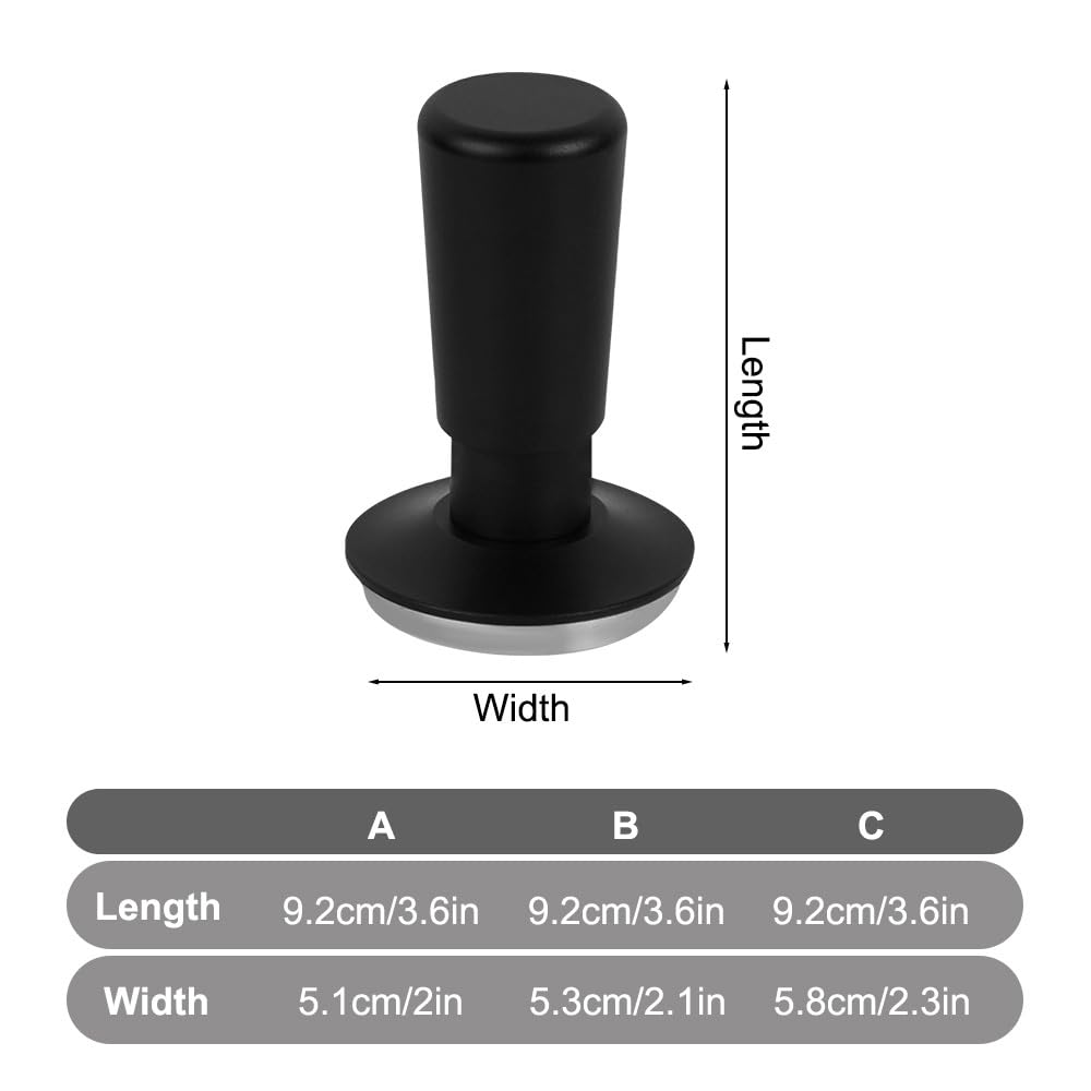 Tamper per Caffè, Pressino per Caffè Espresso a Doppia Molla Senza Regolazione in Acciaio Inossidabile con Tappetino Silicone, Pressa Caffè per Campeggio, Ufficio, Case