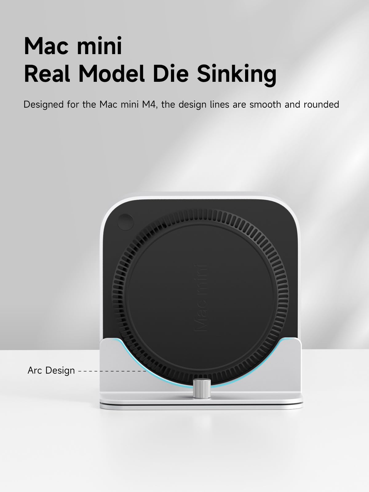 Hagibis Pionowy Stojak do Mac Mini M4, Aluminiowy Stop, Podstawka na Laptopa, Antypoślizgowy Uchwyt Komputerowy, Stojak na Biurko Kompatybilny z M4 Chip Mac Mini Pro