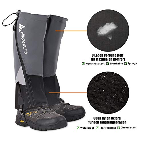 Hikenture-Gaiters-for-Hiking-Waterproof-Leg-Gaiters-with-Upgraded-Zipper-Design-Lightweight-Shoe-Gaiters-for-Men-Women-Dirt-Proof-Ripstop-Hiking-Gaiters-Breathable-Boot-Gators-for-Hunting