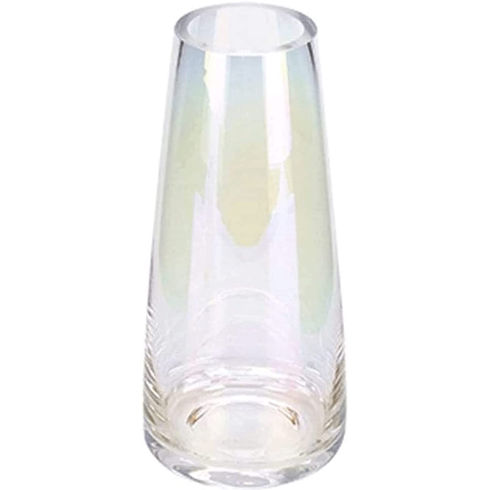 Ngdfgr A Fashion Galvanized Conical The Vase Color Transparent Glass Vase Light Luxury Flower Vases Colorful Nd Not Easy To Fade Decoration (A),