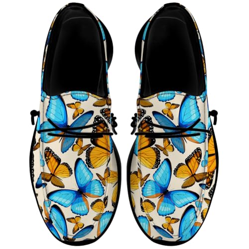 Butterfly Shoes Women Loafers Canvas Slip-on Shoes Butterfly Gifts for Women Men