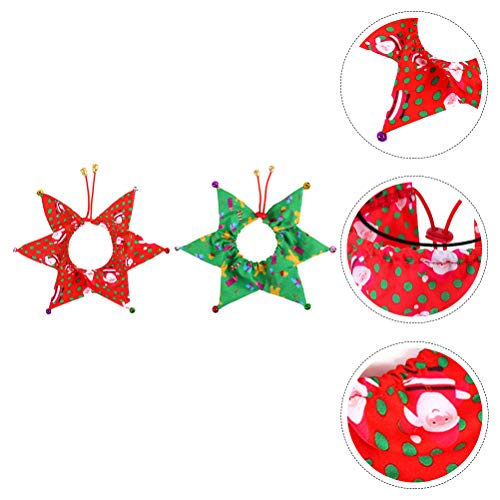 Coleira de Natal para animais de estimação com sinos - colar ajustável (boneco de gengibre verde + P