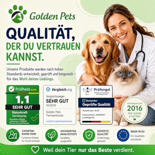 NEU! Golden Pets Zupfbürste für Hunde & Katzen - Schutznoppen - Langhaar, S