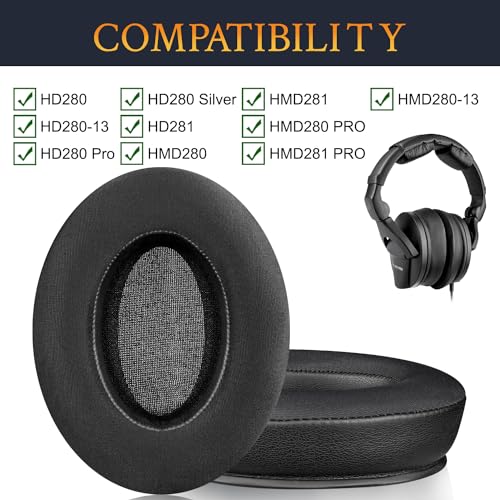 SOULWIT Earpads Replacement for Sennheiser HD280/HD280-13/HD280-Pro/HD281/HMD280/HMD280 Pro/HMD280-13/HMD281/HMD281 Pro Headphones - Image 2