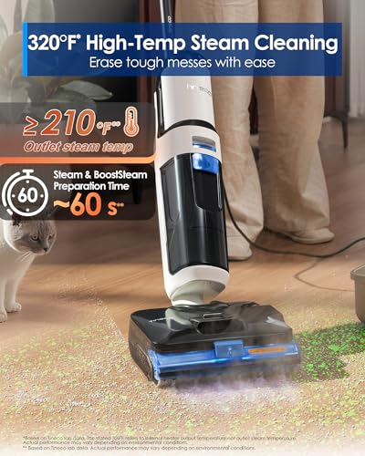 Image of Tineco Corded 3-in-1 Wet Dry Vacuum Mop with Steam Function, FLOOR ONE S6 Stretch Steam, Tineco BoostSteam, 320℉ High-temp Steam Cleaning, 180 Lay-Flat, Anti-Tangle Design, One-Touch Self-Cleaning