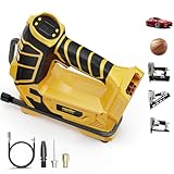 Air Compressor for Pneumatic Brad Nailer Stapler, Compatible with Dewalt 20V Battery(Tool Only), 120 PSI Oil Free Cordless Portable Compressor, 160PSI Digital Tire Inflator for Pickup, Tire