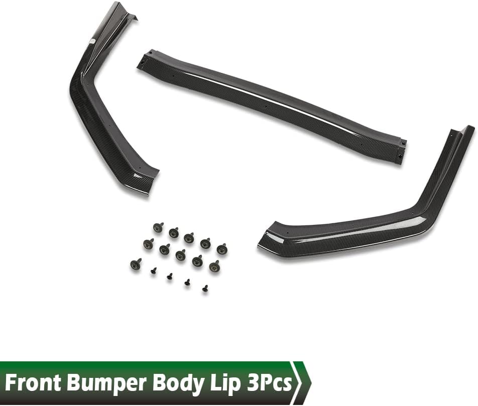 GRAND ORANGE Front Lower Bumper Body Lip Spoiler 3Pcs Compatible with Subaru WRX STI Sedan 2015-2020 Front Bumper Lip Spoiler Splitter Side Body Kit Trim Protection CS-Style Painted Black