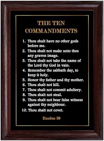 AR Creative The Ten Commandments - Bible Verse Wall Photo Framed Wall Poster, Bible Quotes Print with Frame, Home (18 inch x 13.5 inch) Multicolor