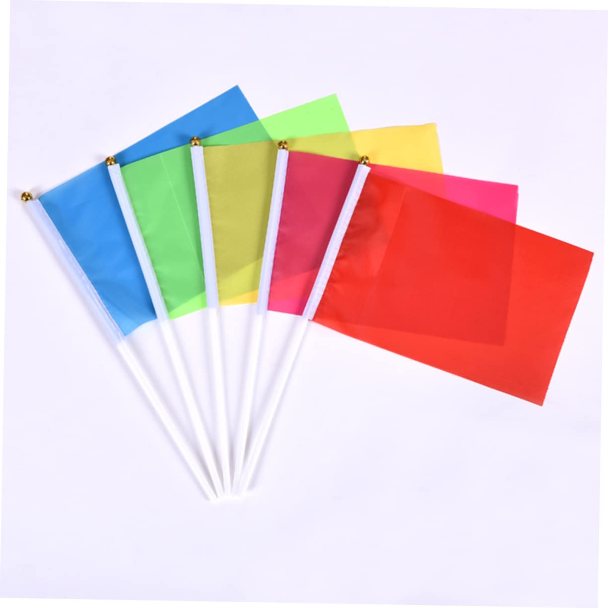 100 Banderines Cuadrados Mini para Fiesta y Eventos, Banderas Ondeantes Portátiles de Poliéster, Adorno Festivo Ligero y Fácil de Agitar