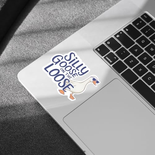 Image of 3pcs Certified Silly Goose Funny Sticker Pack, Meme Animal Humor Design, Die Cut Waterproof Vinyl Decal for Laptop, Water Bottle, Phone, Window, Helmet, Goose Lover Gift 3 Inches