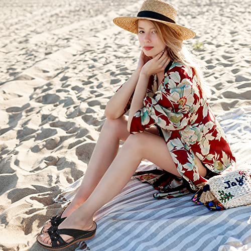 Ecetana Sandals for Women Wedge Shoes: Slip On Dressy Summer Comfortable Slides Sandals Lightweight Memory Foam Platform Shoes2