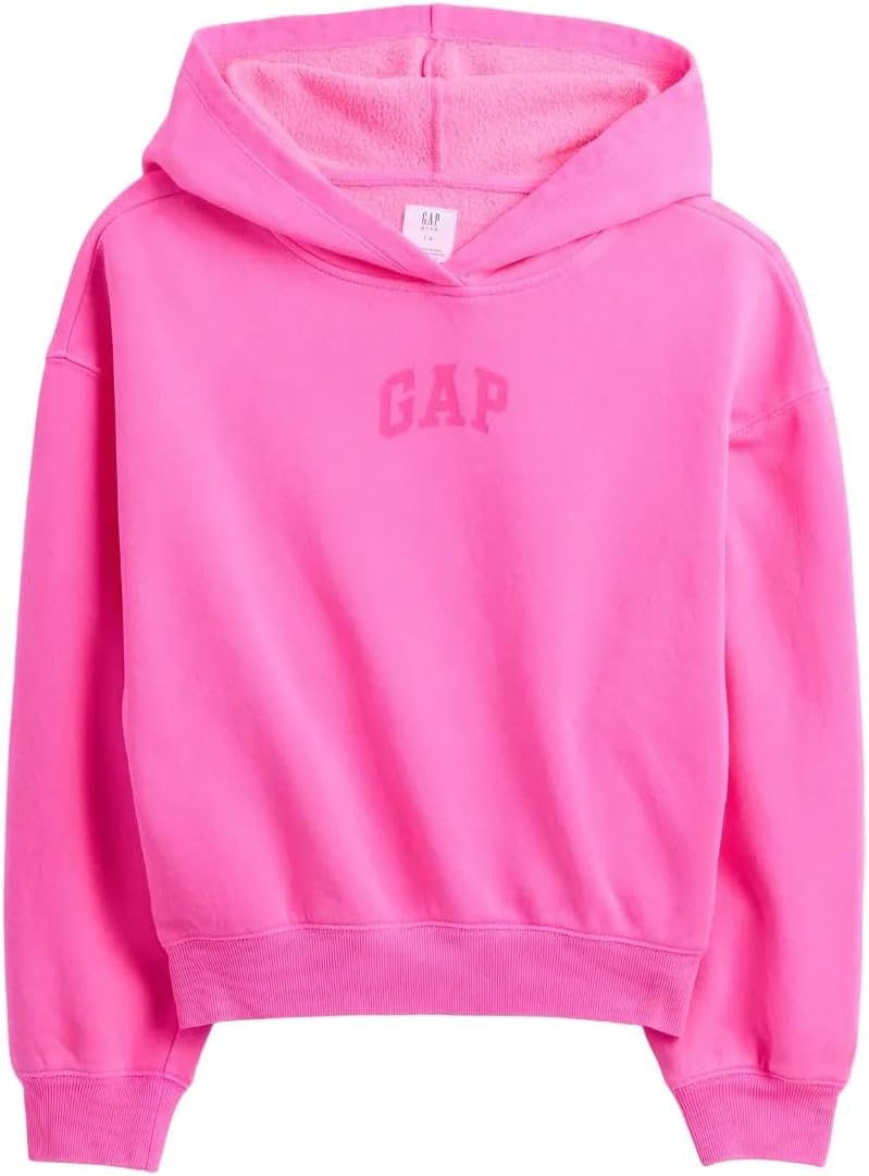 GAP Girls' Hi-lo Logo Pullover Hoodie