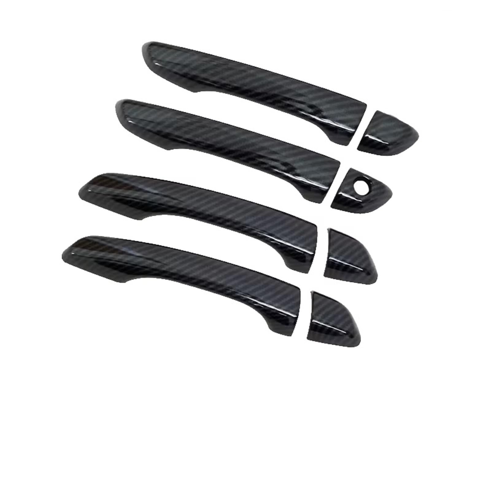 Cfdekoib Carbon Fiber Exterior Door Handle Cover Car Exterior Door Handle Cover Compatible With Peugeot 208 For P21 2020-2023 Car Door Handle Cap Cover Frame Trim Plus Set