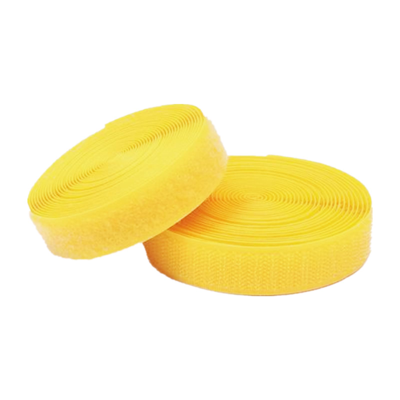 25mm Width Yellow Sew On Hook and Loop Tape Non-Adhesive Back Nylon Sewing Fastener Strips Interlocking Fabric Tape for Clothing Shoes Backpacks DIY Project