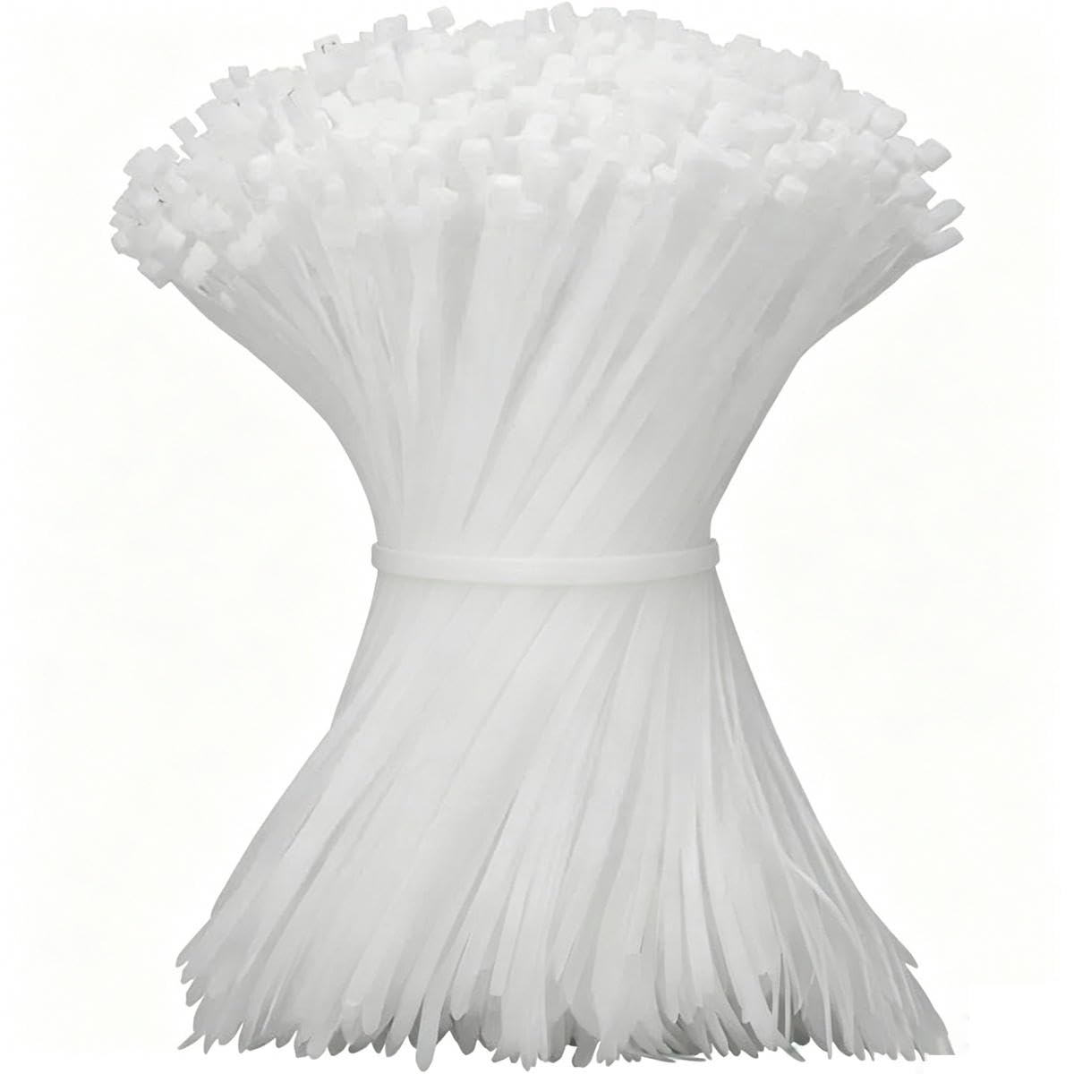 Heavy Duty Black Nylon Cable Zip Ties Tensile Strength Self-Locking Design Durable Wire Ties for Secure Indoor Outdoor-White-2.5x100mm-1000pcs