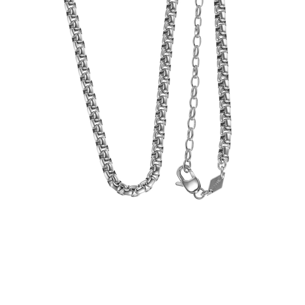 Fossil Herren-Halskette, All Stacked Up Edelstahl-Kette Halskette