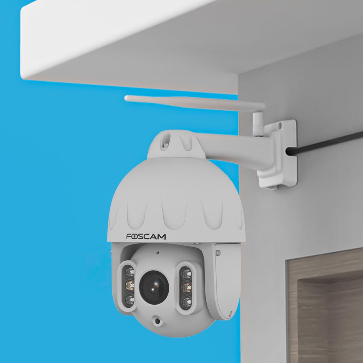 Foscam SD8P hochauflösende 8-MP Dualband-WLAN PTZ Dome Überwachungskamera mit 4-Fach optischem Zoom und intelligenter Personen- und Fahrzeugerkennung