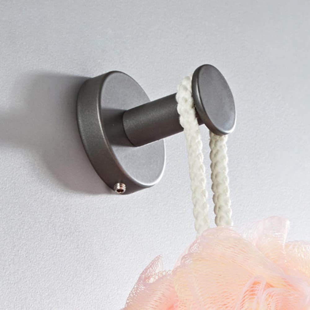 Set d'accessoires de salle de bain gris laiton avec étagère de douche et porte-rouleau wc