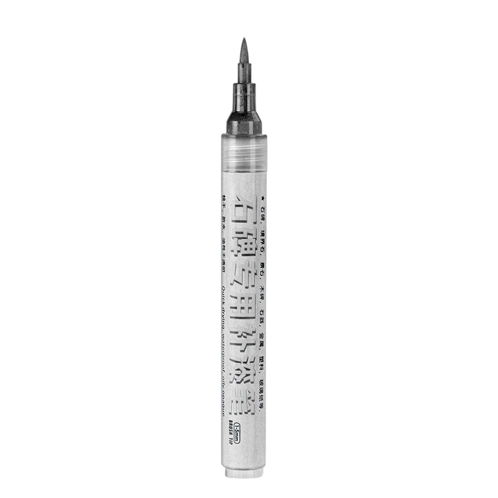 XuQiZZpp Weather Resistance Stone Inscription Paint Pen Brush Tip Stone Paint Marker For Gravestones And Tombstone Restoration