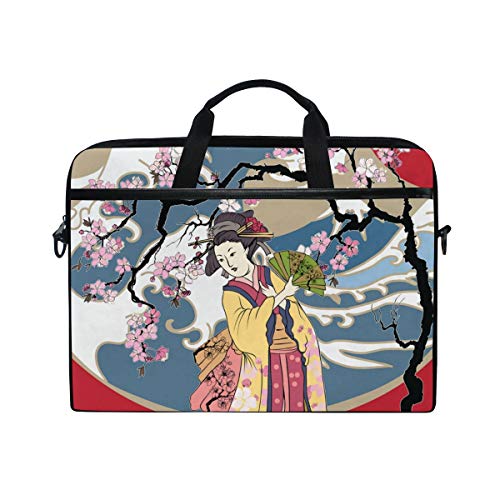 UOOYA おしゃれ ノートパソコンケース トラディショナル 日本 さくら 絵画 PCバッグ 軽量 ラップトップ スリーブ バッグ 通勤 通学 コンピューターバッグ 13.3-15 インチ 薄型 ノートパソコン/MacBook Pro/MacBook Ai