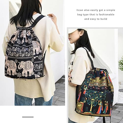 Drawstring Foldable Large Capacity Travel Sports Backpack Dry-wet Separation Waterproof Bag with Multiple Pockets (Purple)4