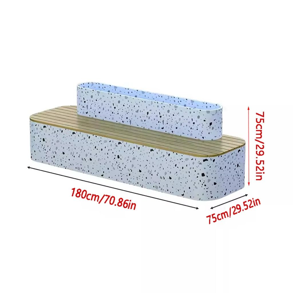 Zewnętrzne ławki ogrodowe kombinacje ogrodniczych imitacja ogrodników Terrazzo, ławki i rabaty na zewnątrz Ławka zewnętrzna (B 180 cm)