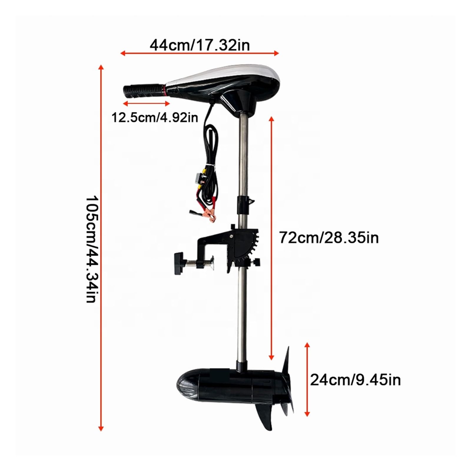 Motor De Pesca Con Curricán Eléctrico 60 Libras, Fueraborda Cepillado Montado En Espejo Popa Agua Salada DC 12V 50A For Kayaks Inflables Eficiente Y Compacto