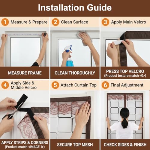 Image of HASTHIP Mosquito Net for Doors with Magnet, Insulated PVC Door Mosquito Net Magnetic with Self Adhesive Hook and Loop Strip, Windproof Dustproof Privacy Door Curtain for Kitchen Doorway, 110x210cm