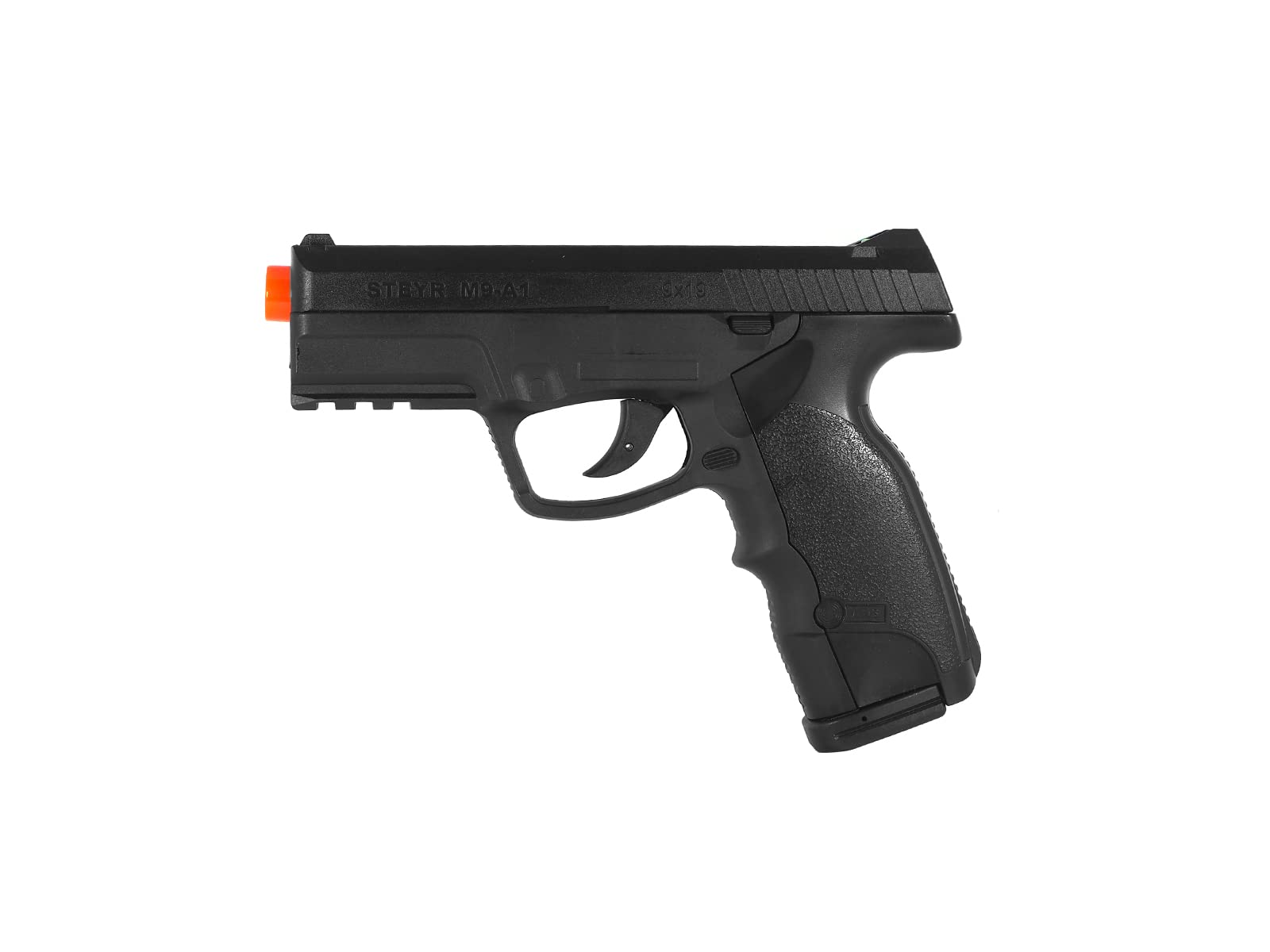 ASG Steyr M9-A1 6mm Airsoft CO2 Non-Blowback Pistol - 460 FPS - Full Polymer Design with Accessory Rail - Black