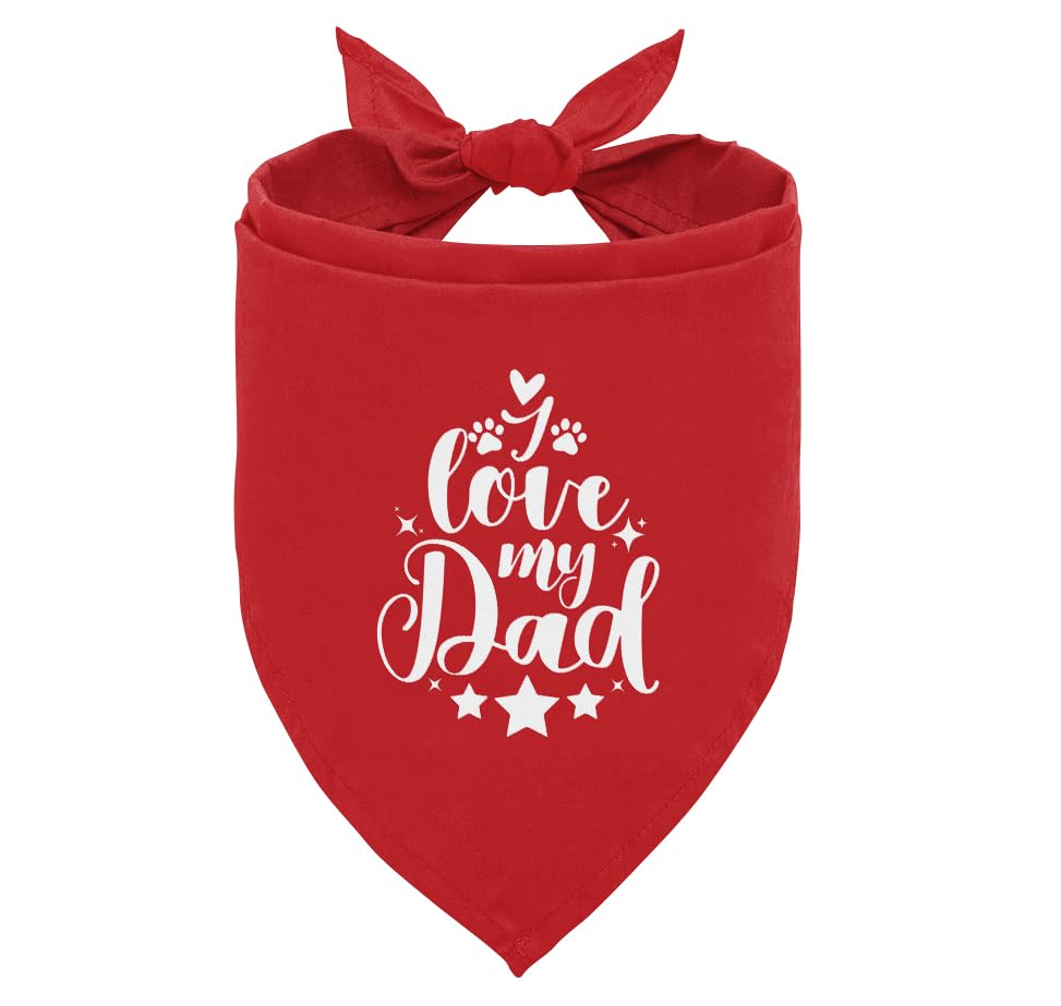 I Love My Dad Dog Bandana, Dog Bandana, Dog Scarf Accessories, Pet Dog Triangle Scarf, Dog Bandana Pet Scarf, Dog Bandana for Small Medium Large Dogs,