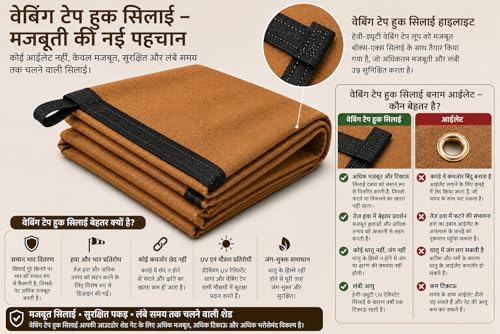 Image of Multipurpose Shade Net /Green Net - 90% Sunblock (10 ft x 6 ft) | UV Stabilized & Heavy Duty | Ideal for Terrace, Lawn, Balcony & Greenhouse - Beige Color (1, Beige, 10ft x 6ft)