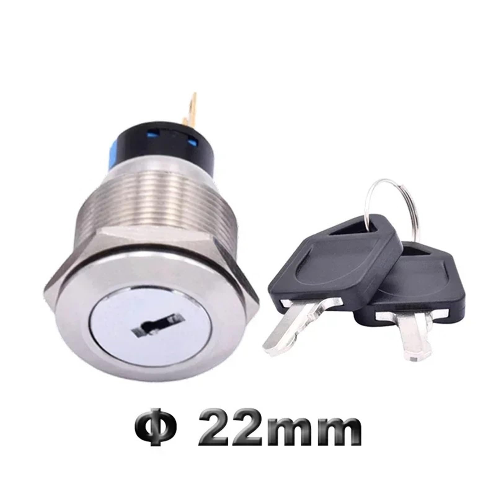 Interruptor selector de llave giratoria de metal impermeable 16 mm 19 mm 22 mm 2 3 posiciones de acero inoxidable interruptor de bloqueo de botón (Harness, 3 posición(6 pines)