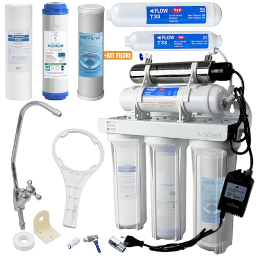 DEPURATORE ACQUA SOTTO LAVELLO 6 STADI CON LAMPADA UV-C SPILLATORE