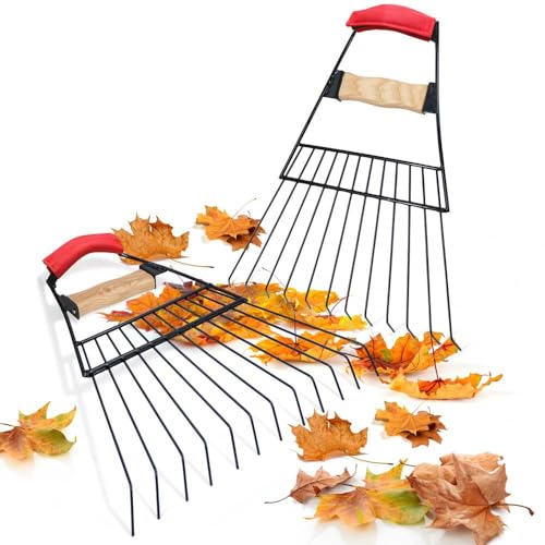 Colwelt Stahlblattschaufeln und Krallen, robuste Stahlblattschaufel für Rasen und Gartenreinigung, große Blattgreifer für größere Pickup -Funktionen (Stahl, Nicht Kunststoff)