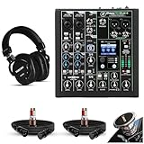 Mackie ProFX6v3+ 6-channel Mixer with Effects, Bluetooth and USB Bundle - Includes Studio Mixing Headphones and 2 XLR Cables