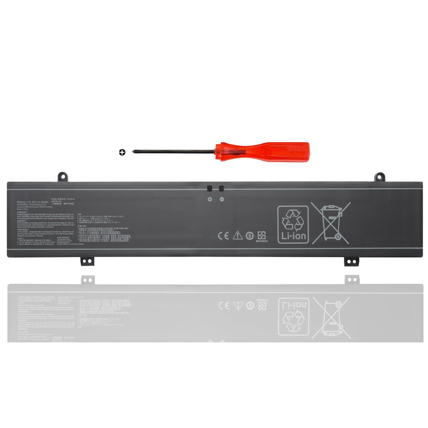 C41N2109 Laptop Battery for Asus ROG Flow X16 GV601RM GV601RE G614JU GV601VU GV601RE-M5057X NR2203RW NR2203RM GV601RE GV601RW GV601RM GV601VI Strix
