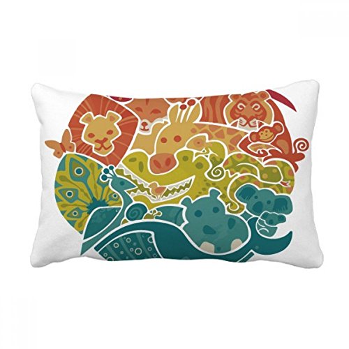 Coussin poisson bleu océan 16x24 pouces housse et insert multicolore