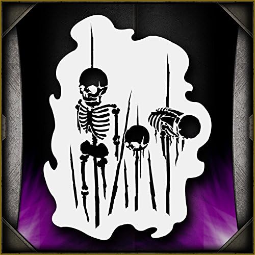 Spiked Skeleton 2 AirSick Airbrush Stencil Template