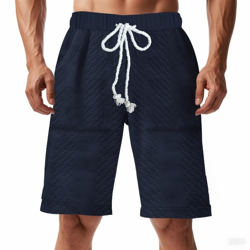 BIVENANT Mens Summer Shorts Casual Knit Textured Drawstring Elastic Waist Beach SweatShorts Workout Gym Running Short