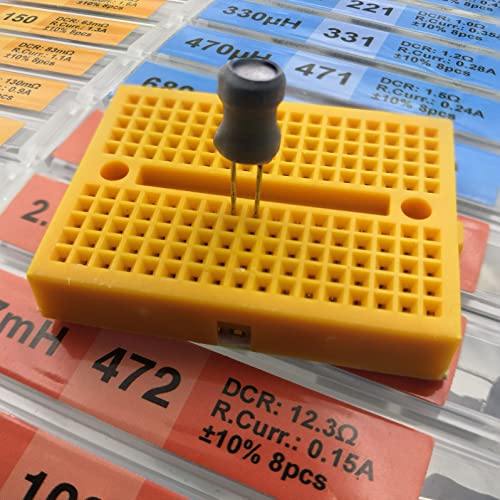 Eeeee EE915A 20 Values 160 Pcs Inductor Kit 1Uh To 10 Mh Dip Radial Power Choke Inductors Assortment Kit Copper Coil Rated Current Dc Resistance Individual Compartment thumb #5