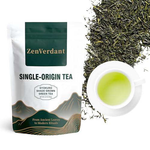 Image of ZenVerdant Enshi Gyokuro Green Tea Loose Leaf, 10oz | Premium Enshi Grown Loose Leaf Japanese-Style Shaded Green Tea, Fresh Umami Flavor