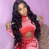 30 Inch HD Transparent Body-Wave-Lace-Front-Wigs Human-Hair-Wig - With Baby Hair for Black Women Pre Plucked Natural Hairline 250% Density Brazilian Virgin Glueless Body Wave Wig (30 Inch)