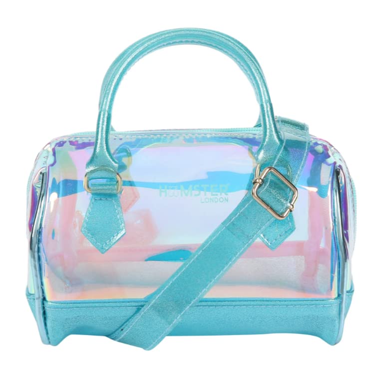 Hamster London Holo Duffle Sling Bags & Handbag for Women Sling Bags | Holographic Purses and Flash Reflective Shoulder Bag for Girls and Women (Aqua, Size:18cm x10cm x16cm) (B0BJVNHRC2) Amazon Price History, Amazon Price Tracker