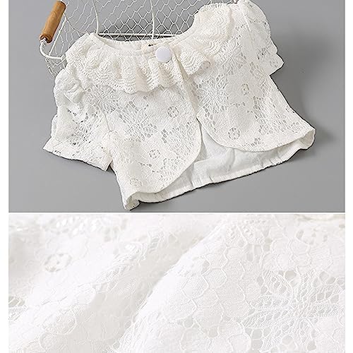 Girl Bolero Shrug Short Sleeve Floral Lace Capelet Crop Cardigan Jacket Princess Evening Dresses Shawl4