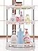Mehousa 3-Tier Corner Storage Organizer Shelf I Best Kitchen Spice Rack, Makeup/Cosmetics Counter Organizing Stand, Bathroom Organizer with Extra-Sturdy Construction (Off White) (3-Tier)
