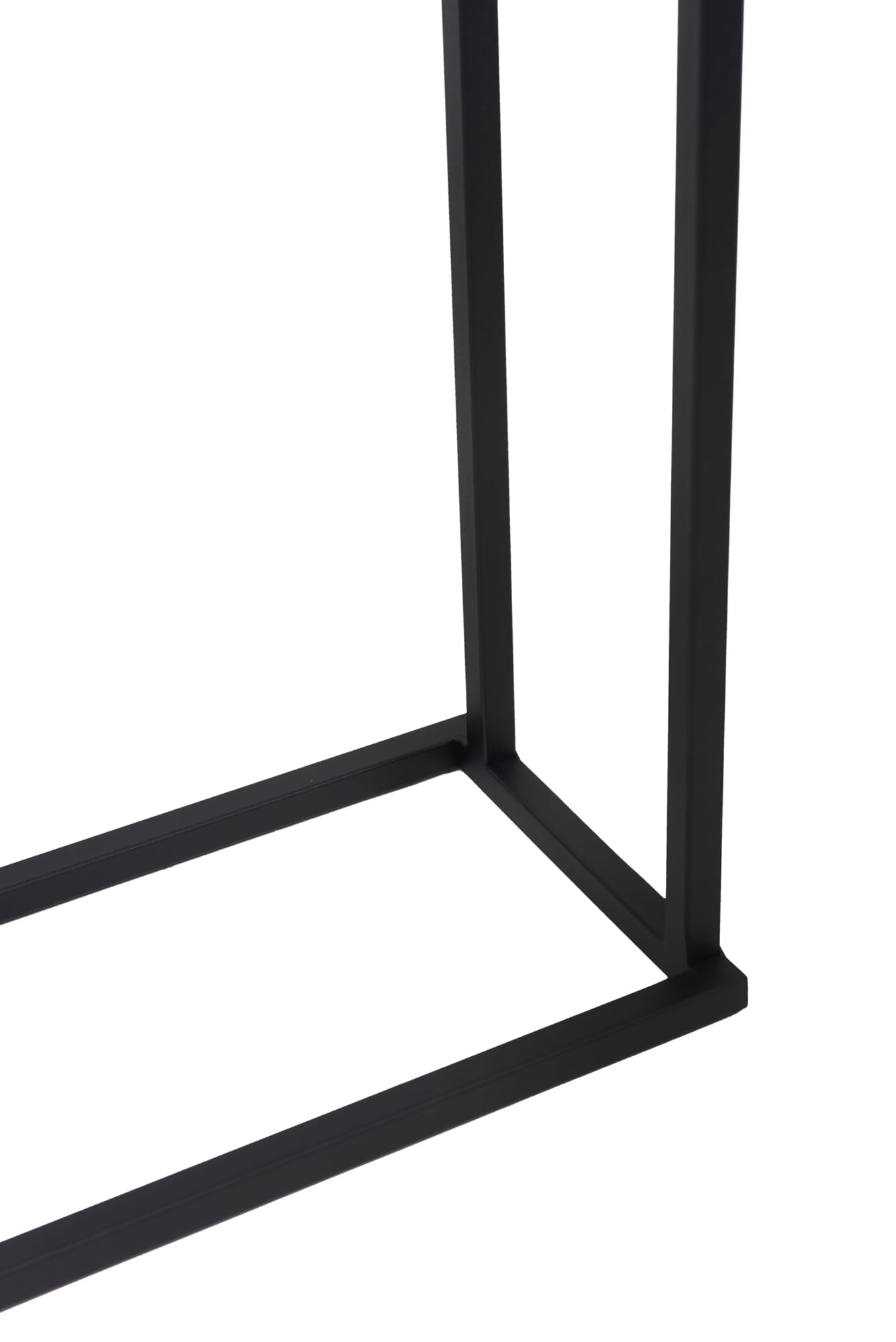 Wolnostojący Wieszak na Ręczniki - szer. x gł. x wys. 45x21x86cm - Wykonany z Metalu, z 2 + 2 Drążkami i Podkładkami Antypoślizgowymi, produkt UE, bez Montażu - DUO Czarny