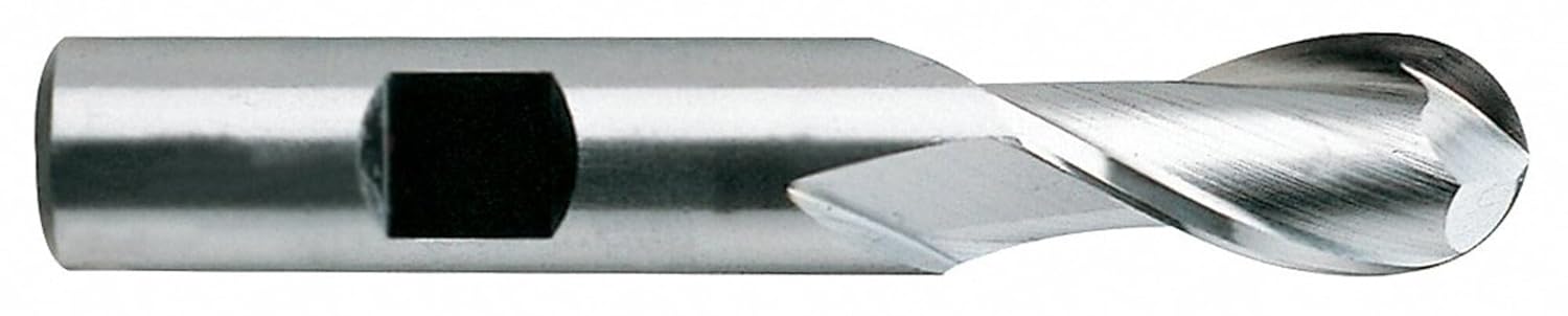 YG-1 41051HN HSS Ball Nose End Mill, 2 Flute, Regular Length, TiN Finish, 2-1/2" Length, 5/16"
