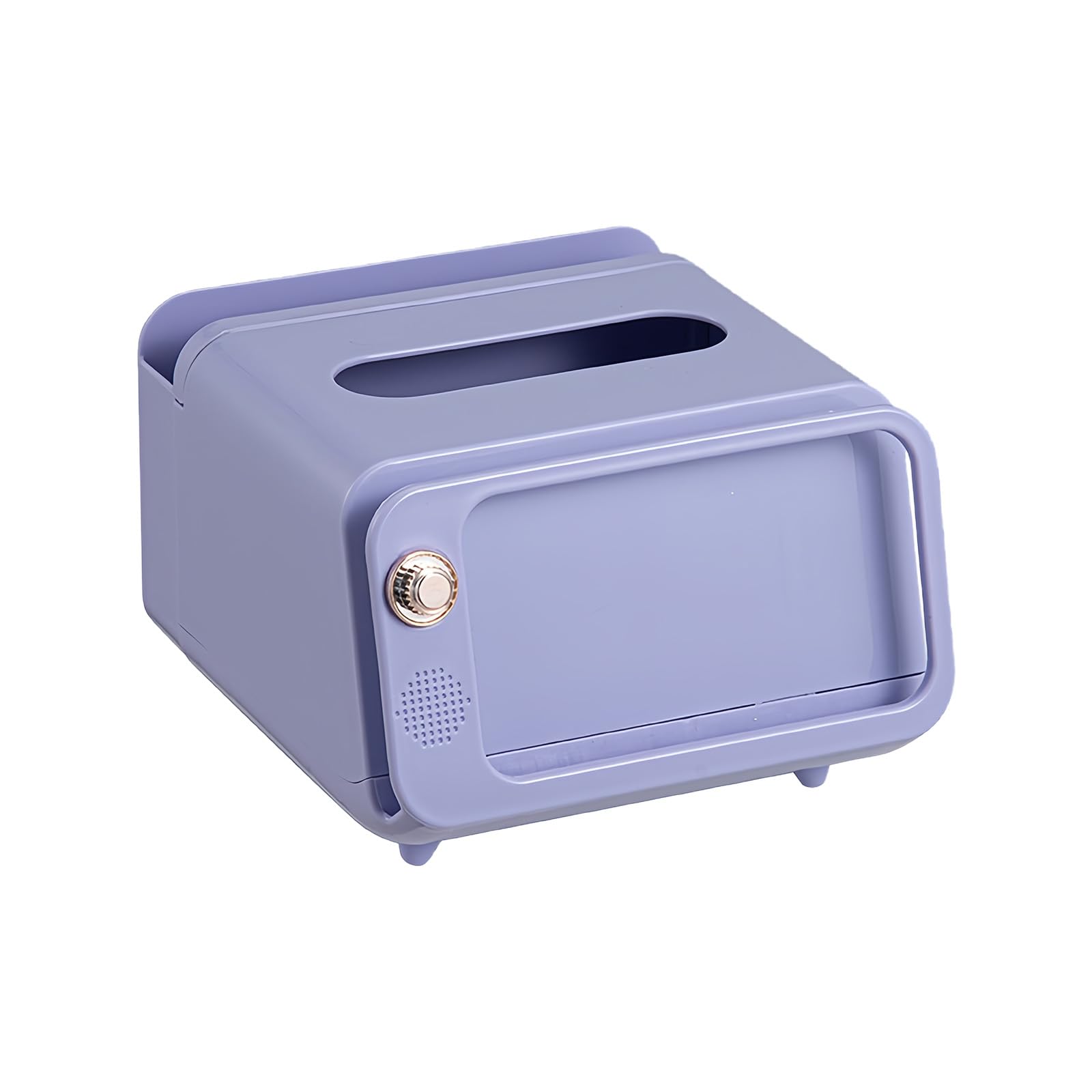 CAZSTYK Sturdy PP Materials Tissue Box Holder Featuring Televisions Design Cream Finish and Phone Stand Function in Multiple Colors Multipurpose Use
