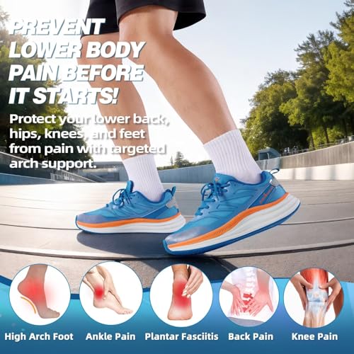 Men's Orthopedic Road Running Shoes: Comfortable Casual Arch Supports Plantar Fasciitis Orthotic Sports Athletic Sneakers, Flat Feet High Arch Tennis Work Walking Shoes for Foot Heel and Pain Relief4